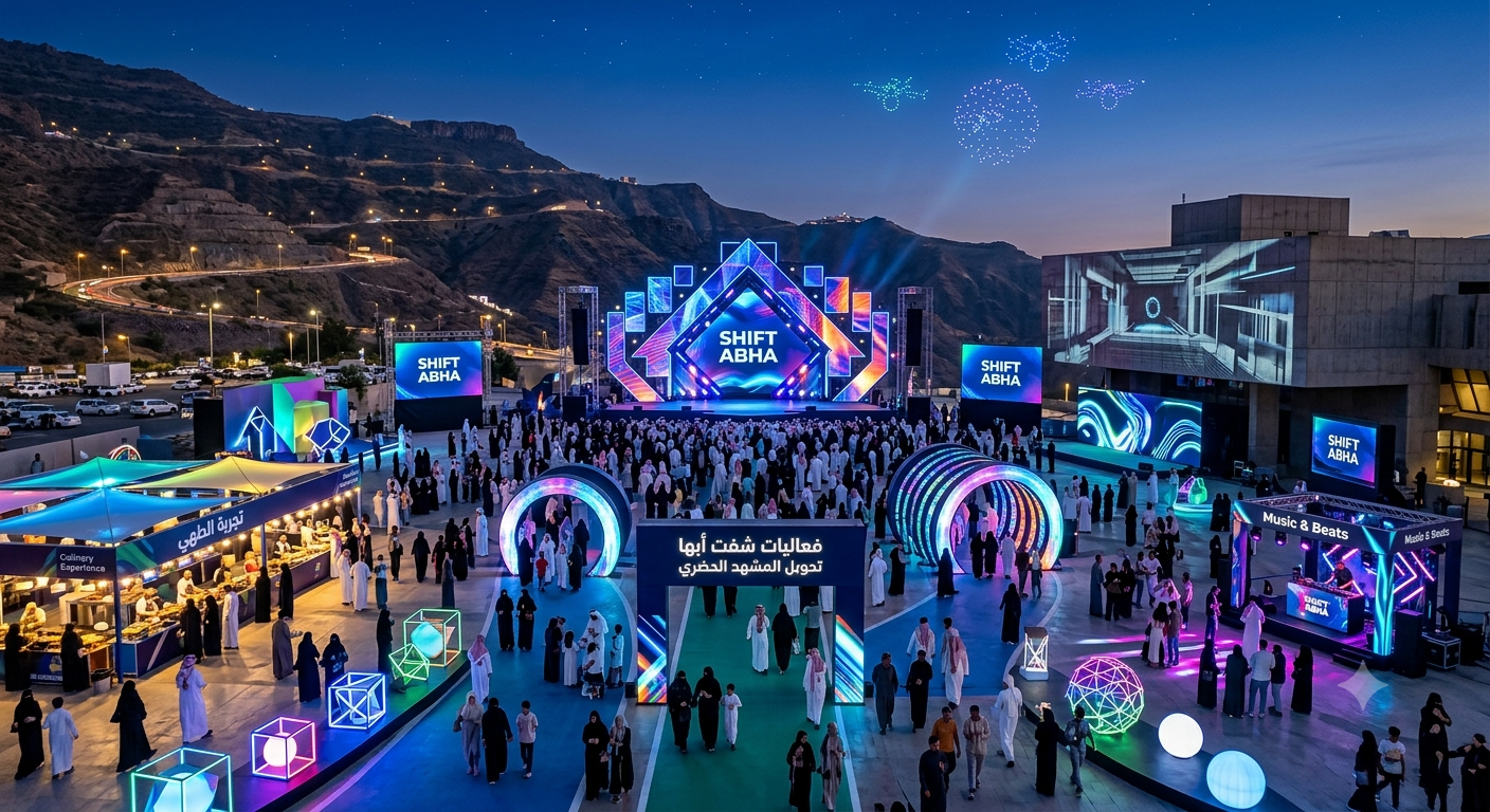 مناظر جبلية ضبابية في أبها